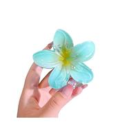 Juego de pinzas para el pelo con diseño de flor de huevo y flores bohemias de moda en la playa, accesorios para el cabello, estilo playa (azul)