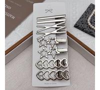 Juego de pinzas para el pelo de metal plateado para mujer, elegantes pinzas laterales para domar los vuelos, accesorios compactos para el cabello para uso diario, reuniones, trenzas y coletas (B-34# A