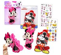 Juego de pinzas para el pelo de Mickey y Minnie, paquete de 4 accesorios para el cabello con pinzas de Mickey Mouse y Minnie, para niñas, accesorios para el cabello de Disney para mujeres