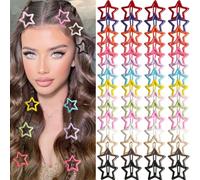 Juego de pinzas para el pelo en forma de estrella, 100 piezas, colección multicolor