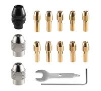 Juego de pinzas para portabrocas de taladro, kit de tuercas de 0,8 a 3,2 mm, accesorio de herramienta giratoria de cambio rápido sin llave con pinza de latón 4485 y tuerca de metal