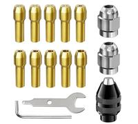 Juego de pinzas para portabrocas de taladro, kit de tuercas de pinza de 15 piezas/25 piezas, 0.8-3.2 mm de repuesto sin llave, herramienta giratoria de portabrocas 4486, accesorio compatible con