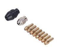 Juego de Pinzas para Portabrocas, Herramienta Rotativa de 1/32 a 1/8 Pulgadas, Adaptador de Portabrocas sin Llave con 8 Tamaños de Pinza y Tuerca de Latón, Adaptador de Cambio