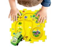 Juego de Pista De Carreras Rompecabezas | Vehículo de Juguete Alimentado Por Batería,Juego De Pista De Coche Con Puzzle,para Niños y Niños y Niñas Aprendizaje Cumpleaños Amigos