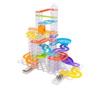 Juego de pistas de caballete de lujo Fat Brain Toys: pista de canicas modular de 124 piezas