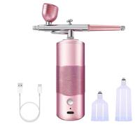 Juego de pistolas pulverizadoras con aerógrafo de mano, juego de mano inalámbrico portátil recargable para decoraciones de pasteles de maquillaje, kit multiusos para proyectos de arte, mini compresor