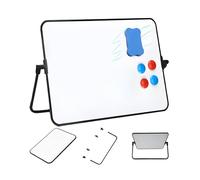 Juego de pizarra compacta y fácil de limpiar para la escuela, el trabajo o viajes, incluye 8 marcadores y accesorios para colgar, 30 x 42 cm, juego de pizarra blanca pequeña