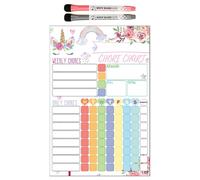 Juego de pizarras magnéticas - Planificador familiar semanal - Tabla de tareas 20 x 30 cm para - Marcadores de punta fina - Pizarra magnética de borrado en para recompensas