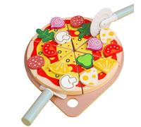 Juego de pizza para niños,Juego de pizza - Juegos de pizza imaginarios para niños,Juguete de aprendizaje temprano para niños en edad preescolar, juego de simulación interactivo, accesorios de cocina p