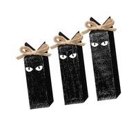 Juego de placas de bloque de fantasmas de madera reemplazables para decoraciones de mesa de temporada oficina o para fiestas de Halloween, decoraciones navideñas de bandejas de varios niveles