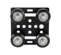 Juego de placas de pórtico de acero inoxidable con polea para perfiles de aluminio tipo V para máquina CNC, opción de color negro o plateado (negro)