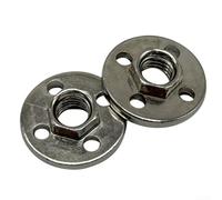 Juego de placas de presión de metal para amoladora angular de 100 tipos, bridas superior e inferior con cuatro agujeros, 30 x 30 mm, acabado negro y plateado, 2 piezas