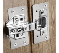 Juego de placas de reparación de bisagras de acero inoxidable para reemplazo de taza de bisagra de armario y refuerzo de placa de montaje de base (2# (tablero de reparación de base) 1 unidad)