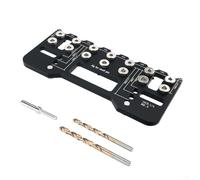 Juego de plantillas de aluminio para agujeros de bolsillo con 2 brocas, localizador de carpintería de precisión para manijas de gabinete, rieles de cajones, puertas de armario, kit de herramientas