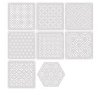 Juego de plantillas de bordado Sashiko reutilizables PET 13 x 13 cm Hojas de diseño de patrones geométricos para acolchar y coser en hogar Juego de plantillas Sashiko Hojas de bordado Plantilla de