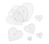 Juego de plantillas de costura - 8 piezas Heart Shape Acrylic Cutting Ruler, Quilting Pattern Tool | Fabric Cutting Templates with Precise Measurements, Beginner Women Family Activities Parties
