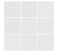 Juego de plantillas de diseño de patrones de acolchado Guías de bordado geométrico PET reutilizables 13 x 13 cm para proyectos de guía de tela Juego de plantillas Sashiko Hojas de bordado Plantilla de