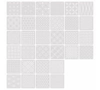 Juego de plantillas de diseño de patrones de acolchado Guías de bordado geométrico PET reutilizables 13 x 13 cm para proyectos de guía de tela Juego de plantillas Sashiko Hojas de bordado Plantilla de