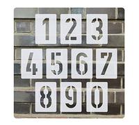 Juego de plantillas de números 003510, números 0-9/10 cm de alto, 10 plantillas individuales