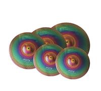Juego De Platillos Coloridos De Cinco Piezas De Bajo Volumen Hi-Hat De 14 Pulgadas + Crash De 16 Pulgadas + Crash De 18 Pulgadas + Ride De 20 Pulgadas Platillos para principiantes