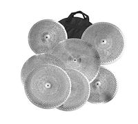 Juego De Platillos Plateados De Bajo Volumen De 7 PCS 14 "Hi-Hat + 16" Crash + 18 "Crash + 20" Ride Y Dos Piezas 18 "China Accesorios para instrumentos de percusión