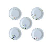 Juego de platos apilables para desayuno, plato de postre de porcelana, plato de postre esmaltado, para carne, pasta, pizza, 5 piezas, plato de pasta para pizza, plato de postre (color: A) (blanco)