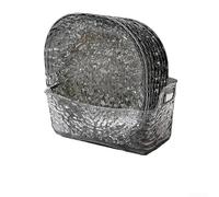 Juego de platos apilables que ahorran espacio con bordes en forma de onda y recipiente de almacenamiento a juego para servicio de aperitivos (gris)