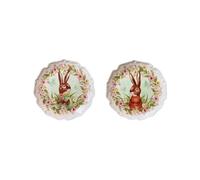 Juego de platos cerámica con bonito conejo decorativo, 2 piezas para Cerámica(20.5cm)