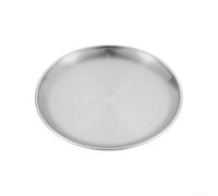 Juego de platos de acero inoxidable para exteriores, resistente al calor, para picnic, barbacoa y actividades de camping, diseño redondo de cinco piezas (17 cm)