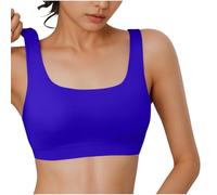 Juego de platos de vaso de tanque deportivo transpirable y resistente a las mujeres, ideal para fitness, yoga y correr, juego de plato de cristal, azul, M