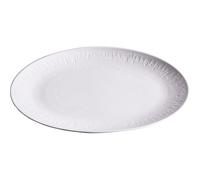 Juego de platos llanos de cerámica, Ceramic Dinner Plate Oval Stackable For Fish Steamed Dishes Household Restaurant Hotel(L)