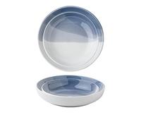 Juego de platos llanos de cerámica, Stackable Ceramic Deep Dish Dinner Plates Multiple Sizes(B)