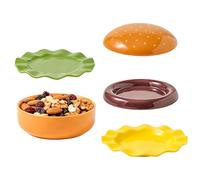 Juego de platos para hamburguesas, vajilla apilable de cerámica, bonitos platos para aperitivos, para fiestas, anfitriones, eventos, planificadores de comidas familiares, al aire libre, pícnic