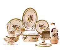 Juego De Platos Vajilla De Porcelana Platos for fiestas Vajilla Cerámica Hogar Invitados fina de porcelana Navidad lujo Juegos platos Juego completo(60pcs)