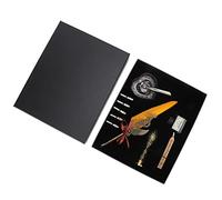 Juego de Pluma de Pluma, Kit de de Inmersión de Escritura Retro para Caligrafía Gótica, Material de Acero Inoxidable de 1 a 5mm (SP285705 naranja dorada espolvoreada (de)