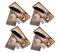 Juego de pluma de pluma - Kit de escritura de caligrafía retro, suministros de arte con punta de inmersión de tinta, Plúma de caligrafía negra, herramienta creativa portátil | Dibujo Notas Letras Mano