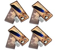 Juego de pluma de pluma - Kit de escritura de caligrafía retro, suministros de arte con punta de inmersión de tinta, Plúma de caligrafía negra, herramienta creativa portátil | Dibujo Notas Letras Mano