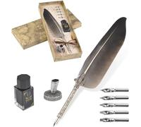 Juego de pluma estilográfica de lujo, pluma de inmersión clásica con 5 puntas intercambiables, caja de regalo perfecta para caligrafía, para uso personal regalos ejecutivos