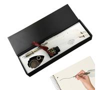 Juego De Pluma Y Tinta Para Escribir - Escritura Vintage | Plumas De Inmersión Para Principiantes | Kit De Caligrafía Clásica Para Escritores, Autores, Lectores, Herramienta De Escritura Creativa Para