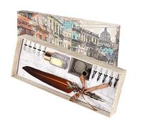 Juego de Plumas de Caligrafía, Set Vintage para Escritura Creativa, Tinta Tallada, Ideal para Profesores y Estudiantes, Color Cacao