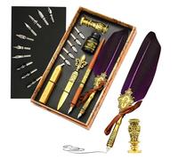 Juego de plumas estilográficas - Kit de caligrafía de tinta, bolígrafo de buceo, sellador, sello de sellado, herramienta de sobre, accesorio de escritura elegante | Regalo vintage para dibujo, firmas