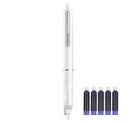 Juego de plumas estilográficas recargables, 0,5 mm de grosor de pluma, punta fina para bolígrafo - con 5 cartuchos resistentes a la suciedad, extensible, punta fina, herramienta de caligrafía, juego