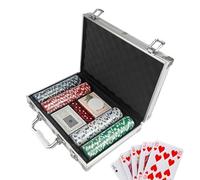 Juego de póker - Fichas sin denominación, caja de transporte portátil, organizador de accesorios de juegos de mesa de alta calidad, suministros para eventos de alta calidad | Para adultos, hombres
