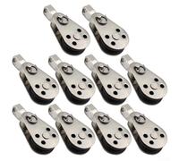 Juego de poleas de acero inoxidable duraderas de 10 piezas con ruedas fijas de nailon para uso en kayak y navegación en barco con tecnología de remachado robusta (304)