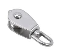 Juego de poleas de acero inoxidable M15/M25, herramientas de elevación giratorias de rueda simple y doble de alta resistencia for grúa de cuerda y alambre, 1 Uds.(M25-Single Wheel)