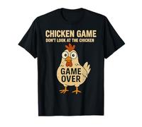 Juego de pollo No mires el pollo Game Over Camiseta