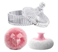 Juego de polvos corporales, accesorio de herramientas de vidrio, aplicador de polvo cosmético, esponja de acabado de tocador, tarro de maquillaje recargable, aplicador de vidrio mineral brillante