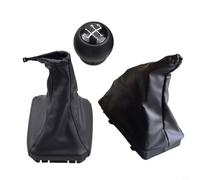 Juego de pomo para palanca de cambios con manguito y cubierta de palanca de freno de mano de poliuretano + ABS para Opel Corsa C/Tigra B/Combo C 2001 - 2009, 3 piezas negro (sin círculo blanco)