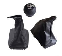 Juego de pomos de palanca de cambios manuales para Corsa C para Tigra B para Combo, perilla de cambio R5 con funda de cuero sintético y cubierta de freno de mano de repuesto para Vectra A B, negro