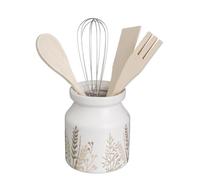 Juego de Porta Utensilios de Ramas de Stoneware Blancos y Beige para Cocina Modernas (Bote utensilios)